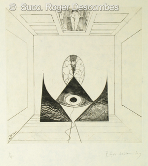 Roger Descombes, L'Œuf  II, 1972 - gravure technique mixte