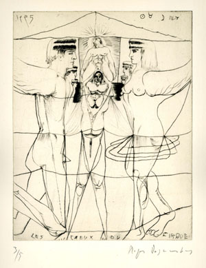 Roger Descombes, Les cieux du cirque, 1955 - Gravure de 1952, pointe sèche