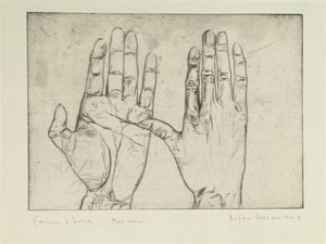 Roger Descombes, Mes Mains, 1955 - gravure, eau-forte